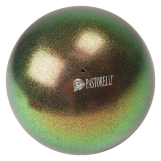 Míč Pastorelli glitter HIGH VISION - třpyt Petroleum Green - 00034