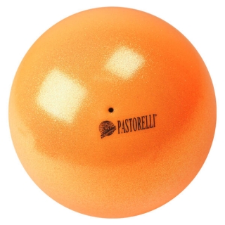 08Míč Pastorelli glitter HIGH VISION - třpyt Orange - 00028